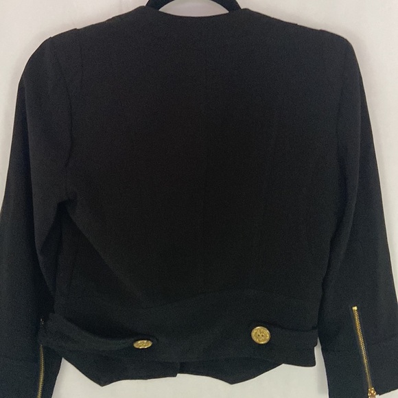 XOXO Black Jacket With Leopard Lining Size M - Picture 5 of 9
